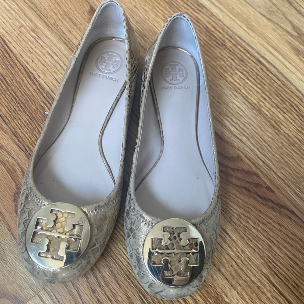 Tory Burch bronze ballet flat Reva